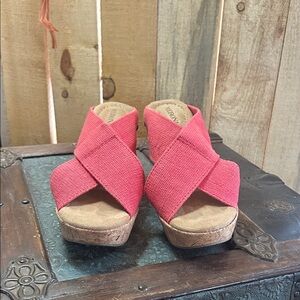 Women's Red Wedge Sandals